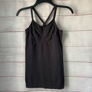 Black Stretchy Fitted Tank Top Shapewear